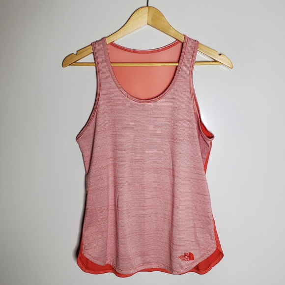 The North Face Peach striped mehsh back tank top in Great used condition - Picture 1 of 5